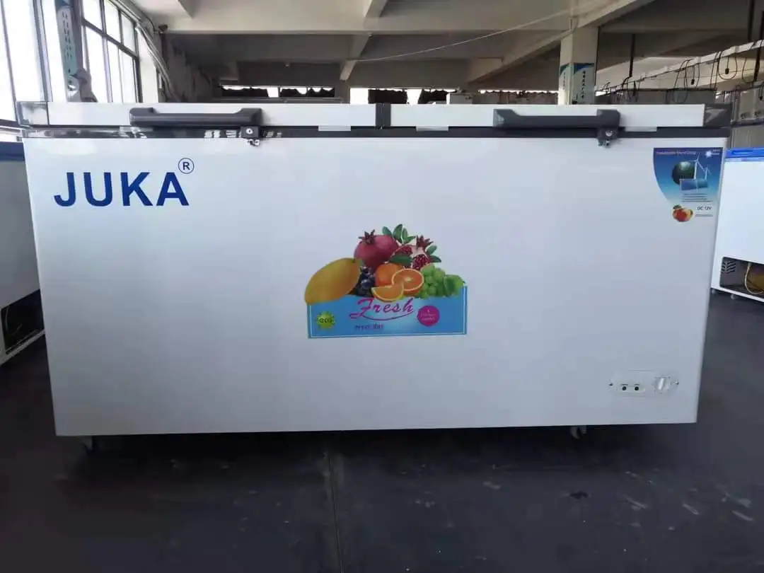508L AC/DC 24V  big capacity commercial freezer battery power frozen chicken solar chest freezer