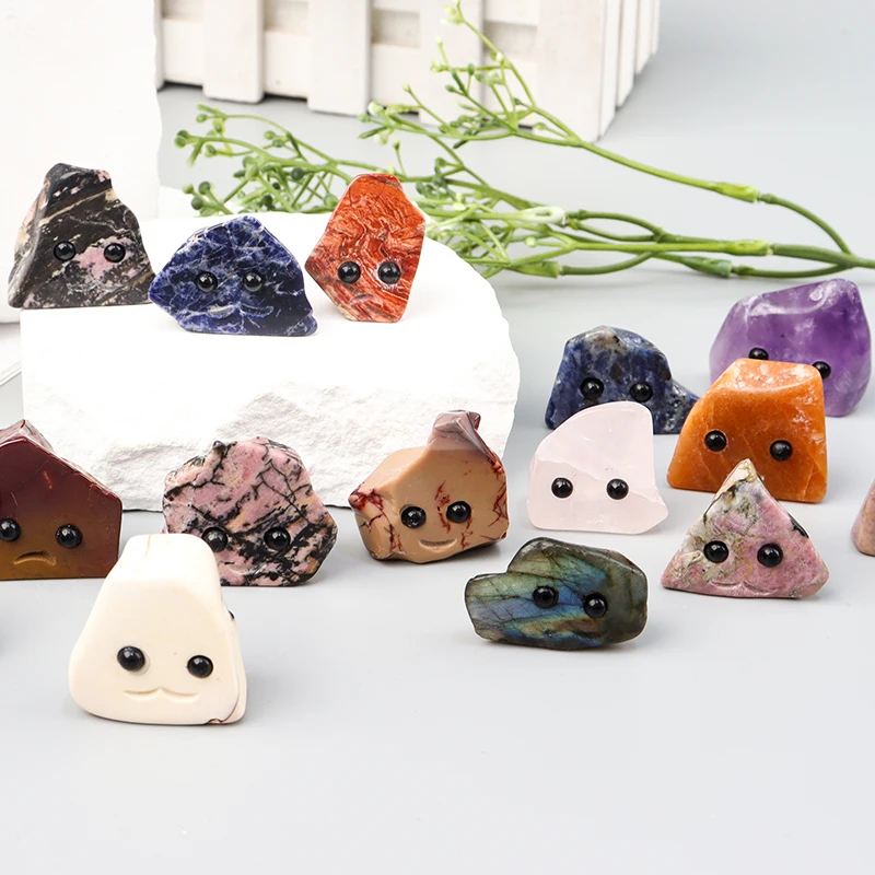 Handcarved Polished Pet Figurine Natural Tiger Eye Stone Quartz Hedgehog Animal Religious Crystal Craft Healing Light Decor