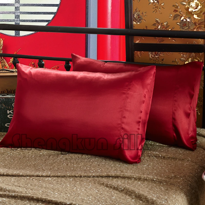 Красочные 100% Charmeuse шелковые наволочки для волос кожи красоты 19 мм 22 конверт