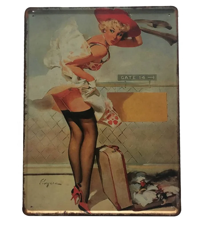 Factory wholesale custom design popular vintage decorative embossed tin signs poster