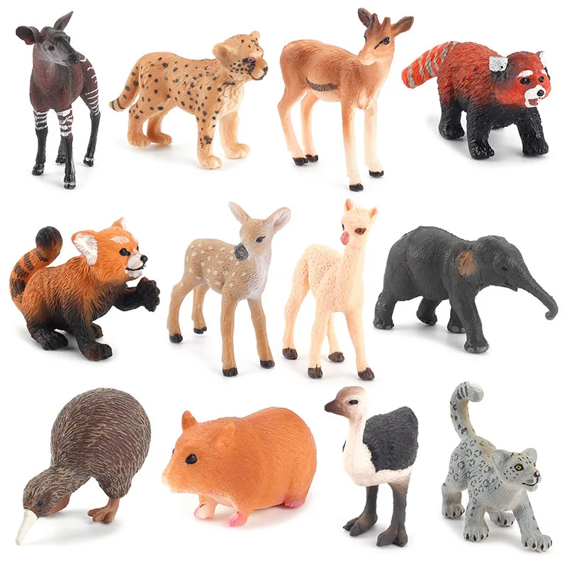 Pvc Simulation Solid Wild Animal Figures Zoo Toys Wildlife Kids Toddlers Plastic Animals Play set Learning Educational Toy