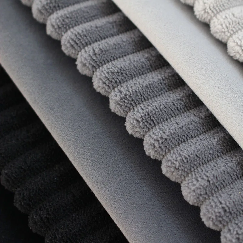 Wholesale Plain 100 Polyester Knitted Velvet Corduroy Upholstery Cushion Fabric