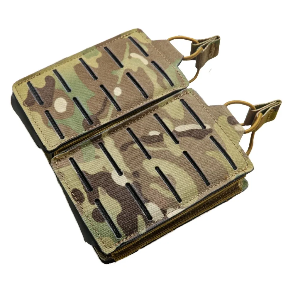 SPARK TAC 500D Cordura Laser Cut Magazine Pouch Double Tactical Pack Camouflage Ammo Mag Pouch  tactical gear