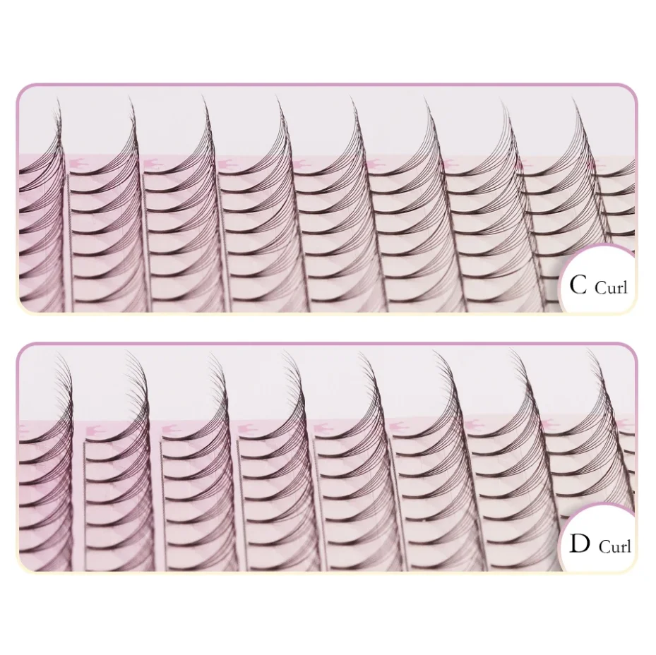 Short Stem Natural soft Korean PBT fibers 0.03 0.05 12mm mega 8d eyelashes 12 16rows 17mm 0.07 long stem premade fans lashes