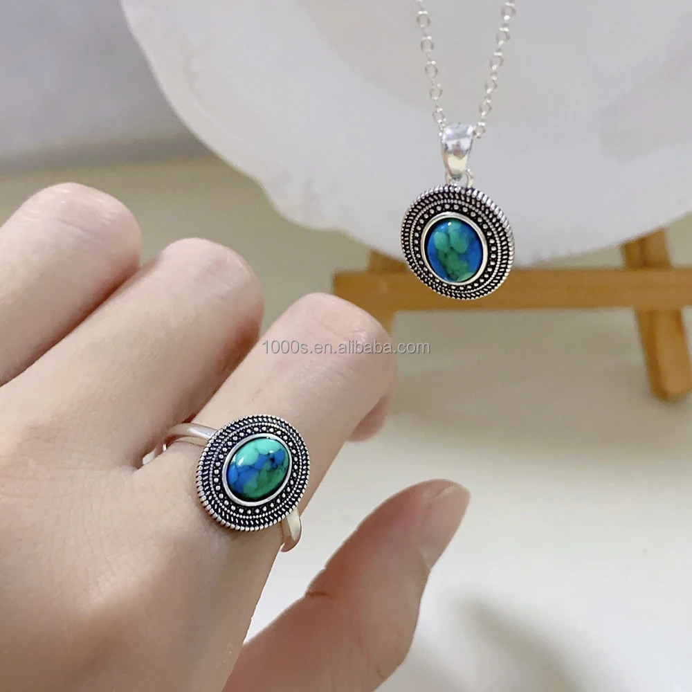 Factory S925 Silver Oxidized with Turquoise Ring with Coral Onyx Available Fashion Jewelry for Women Men New Arrivals