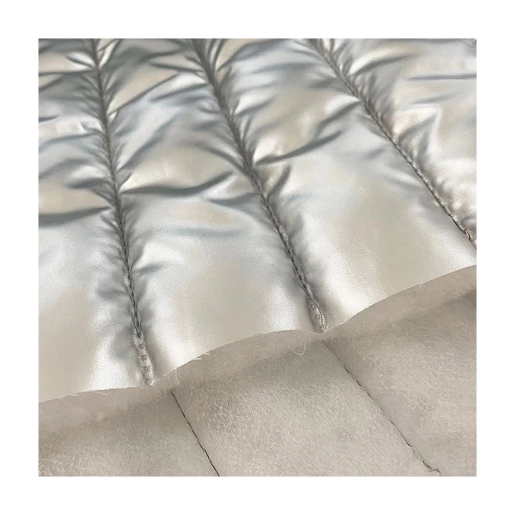 Polyester pongee fabric waterproof quilted warmth keeping fabric padding quilted fabric