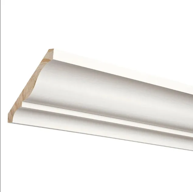 Waterproof Decorative Primed Crown Moulding Customized Wood for Ceiling