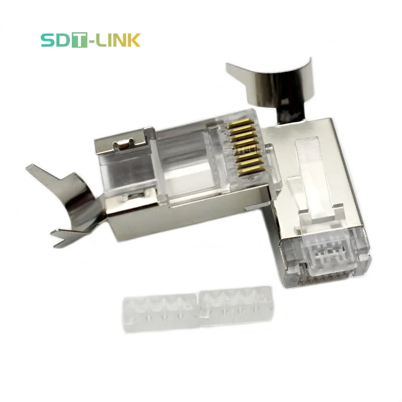 Cat7 Cat 7 Connector Rj45 Shielded Crimp Kabel Male Rj STP Connectors Plug Ethernet Ends RJ45 Connector Cat7 Price