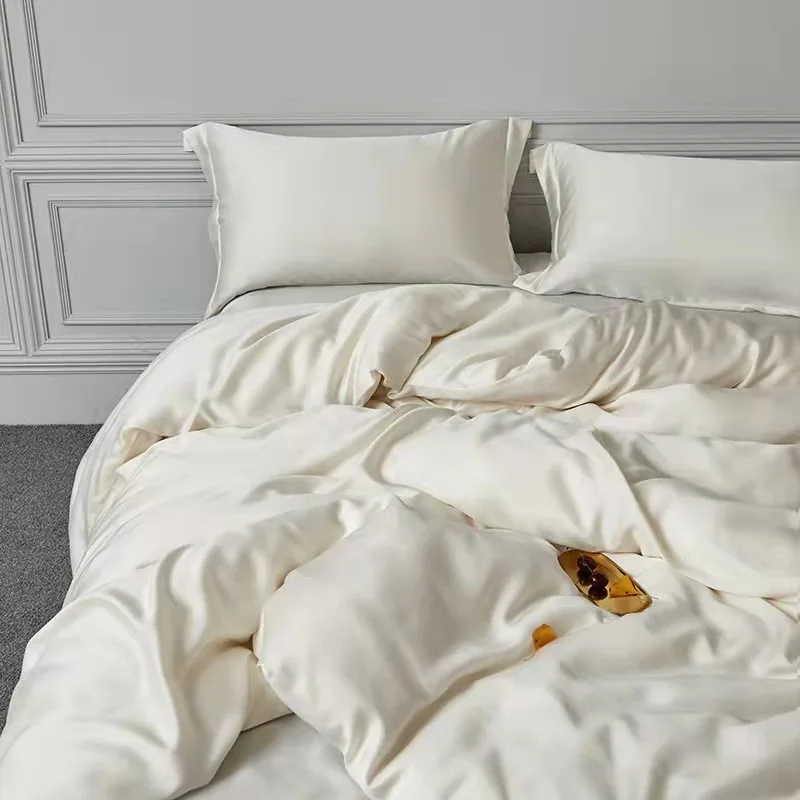 4 PC Duvet Cover Set Bamboo Eco Friendly Wrinkle Free Sheets Machine Washable Silky Soft Hotel Bedding Set