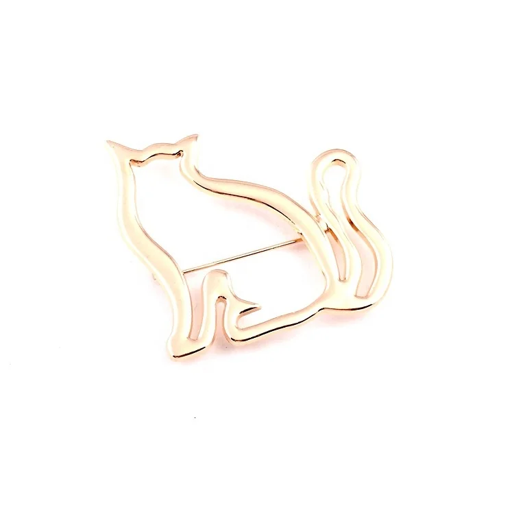 Cute Hollow Small Fat Cat Brooch For Women Personality Cardigan Shawl Buckle Decorative Simple Suit Sweater Pin Ins