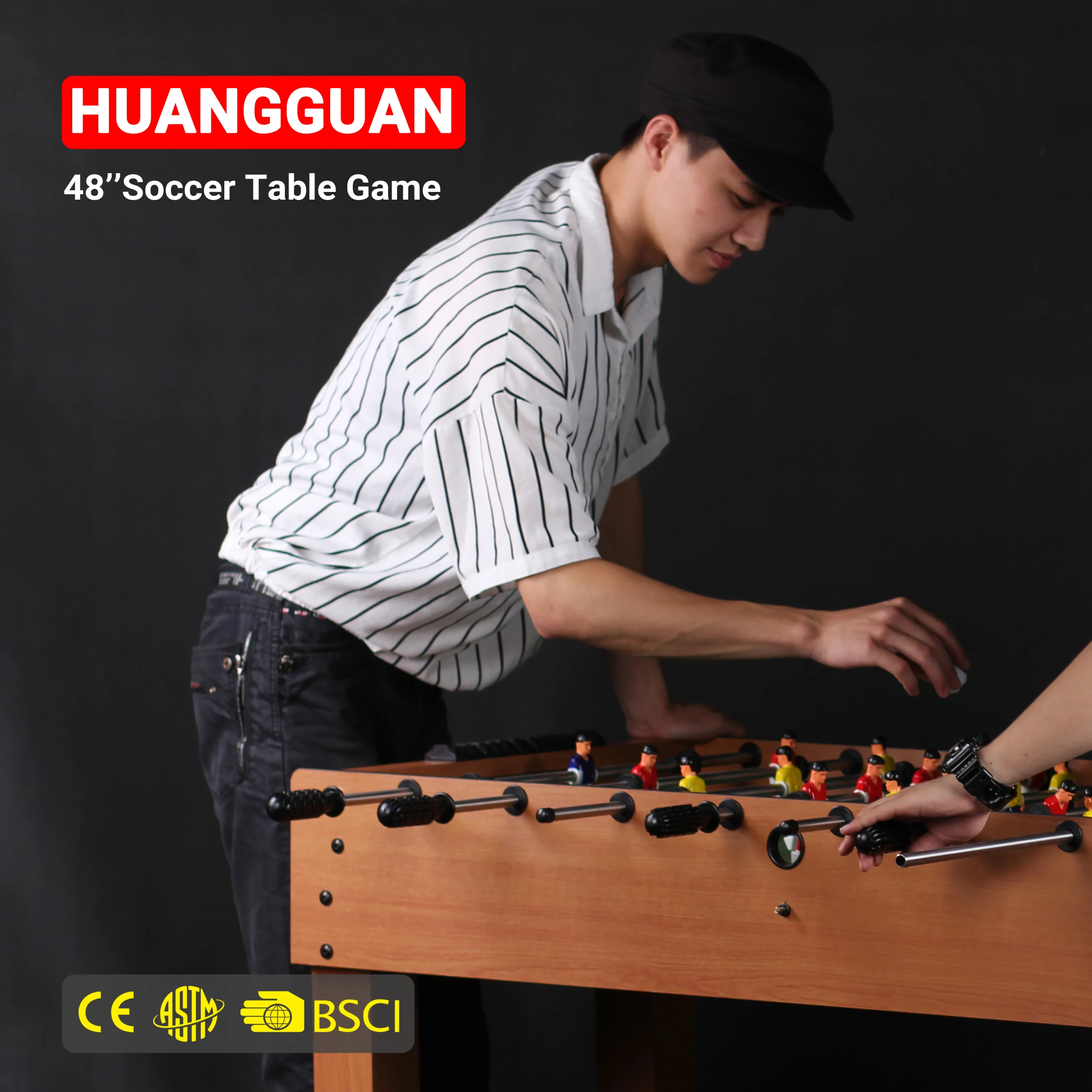 Huangguan 48 Inch Professional Soccer Game Table Factory Wholesale For Adults Football Game & Foosball Table