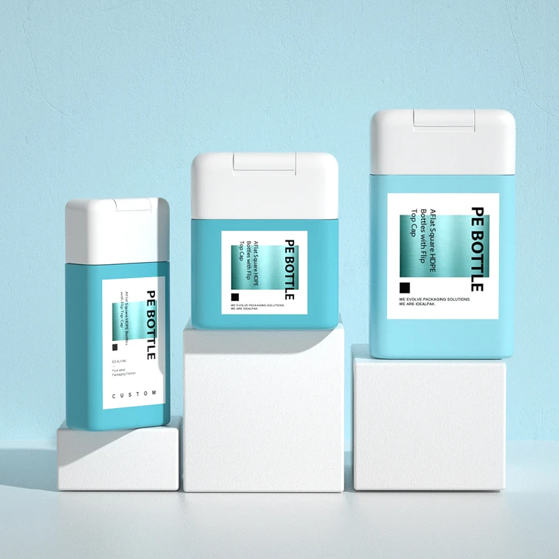 Hot Sale Shampoo Bottles Empty 50ml 100ml 150ml 250ml 370ml PE Plastic Container with Disc Top Cap Hair Gel Lotion Bottles