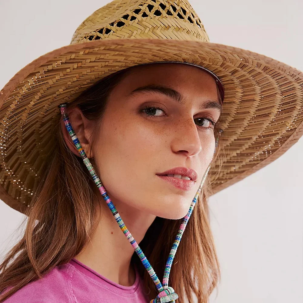Wholesale beach western unisex summer sun sombreros de paja life guard fishing surf Beach Sun shade Lifeguard  Straw Hat