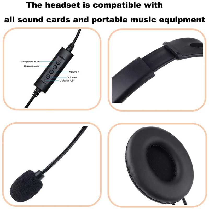 Usb  Pc Computer Laptop Headphone With Microphone For Chatting Network Teaching