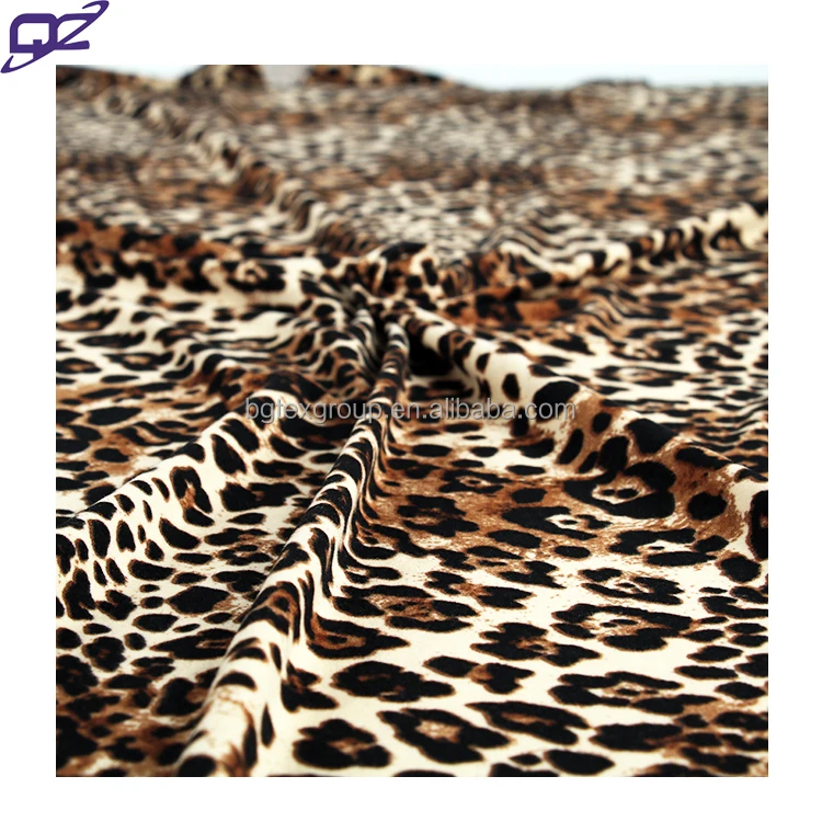 Leopard Design Polyester Spandex Soft Touch 4 Way Stretch Yummy Knit Jersey Digital Fabric Printing Custom For Women Dress