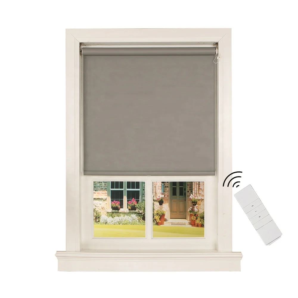 FREE SAMPLE Automated Cordless Window Blind Remote Motor Double Layer Coated Roller Blinds Electric Roller Shutter