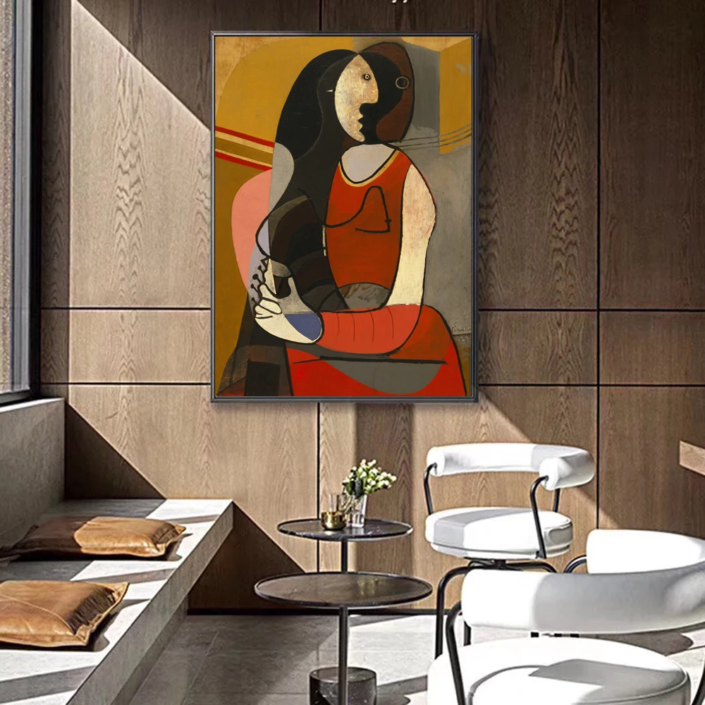 Седящая женщина копия Пабло Пикассо всемирно известные художественные принты абстрактный домашний декор картины на холсте