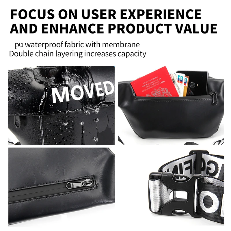 Мужская нагрудная сумка YIPINU, многофункциональные модные поясные сумки через плечо