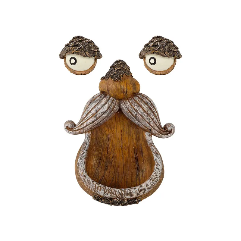 Tree Face Decor Bird Feeder Outdoor Eyes Glow in Dark Fun Old Man Tree Hugger Sculpture Yard Art Garden Lawn Ornament Decoration