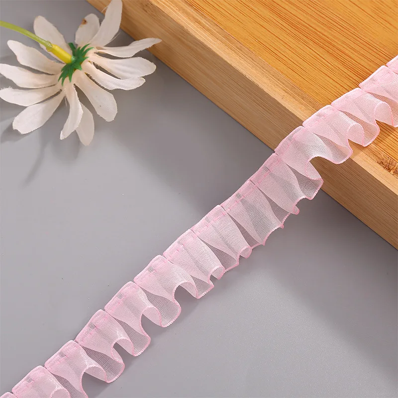 2.5cm white pleated chiffon pleated lace lace band DIY skirt dress accessories