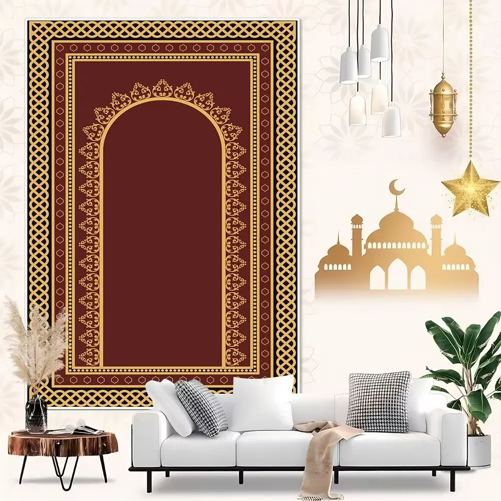 Faux cashmere tpr area rug Luxury modern persian style printed carpet Muslim islamic prayer rugs made in China gift