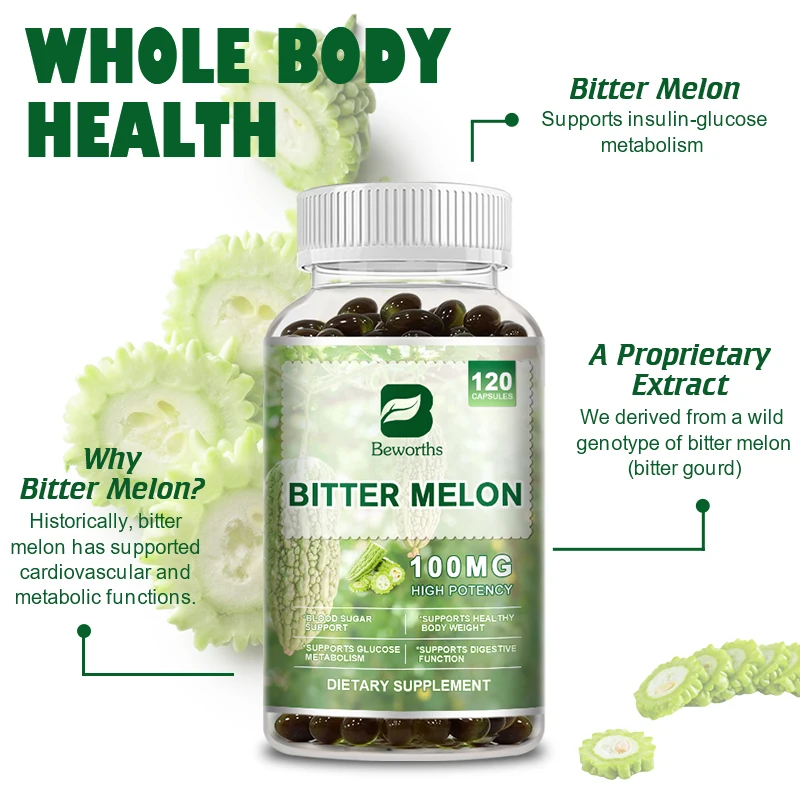 Beworths Private Label 120pcs 100mg Bitter Melon Softgel Capsule Bitter Melon Extract Supplement
