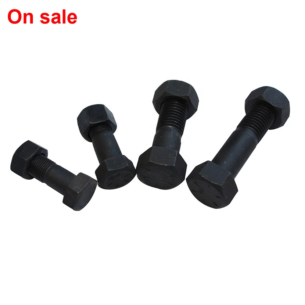 
china m40 m28 m16 hex flange black 8.8 gradestandard size high tensile high strength plow track shoe bolts and nuts  (62221123263)