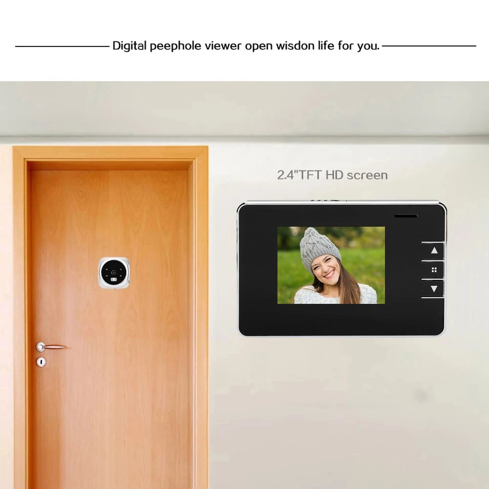 2.8 Inch Camera Doorbell Video Doorbell Peephole Door Viewer Night Vision 120 Degree for Home Office Apartment