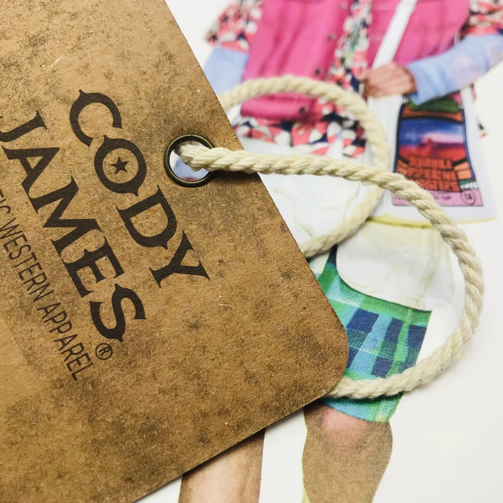 Custom Eco Friendly Logo Canvas Ladies Jeans Hang Tag Labels