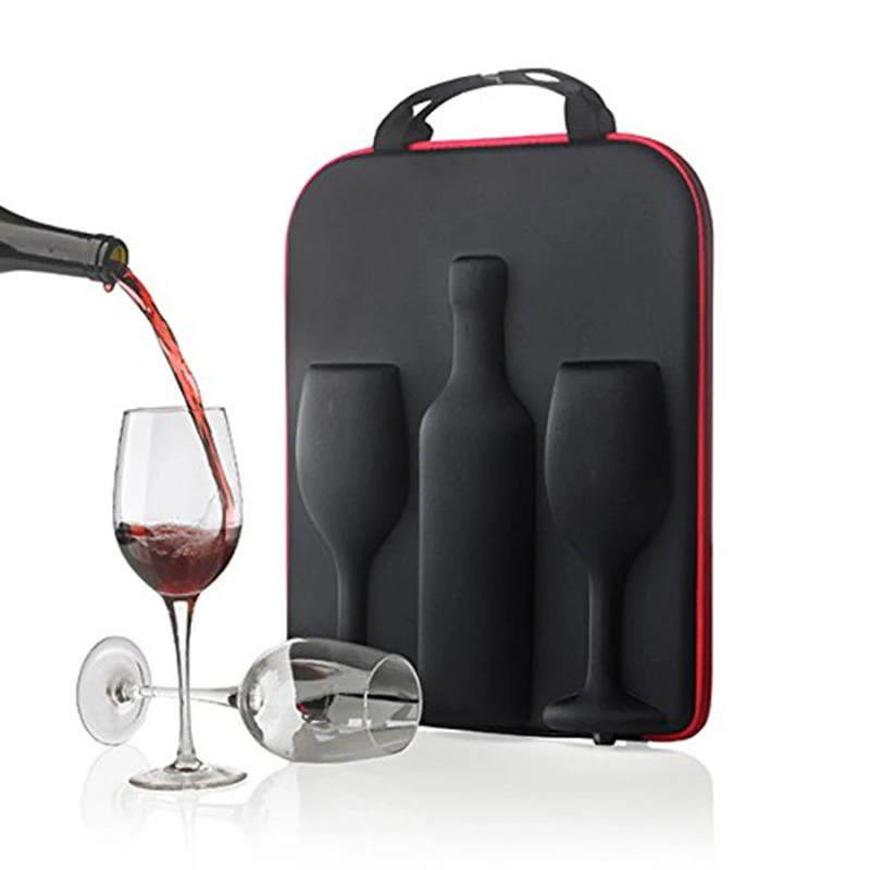EVA Wine Cooling Bags Wine Bottle Storage Bag Reusable Insulated Cooler Bag Custom Outdoor Travel Black or Customized Color