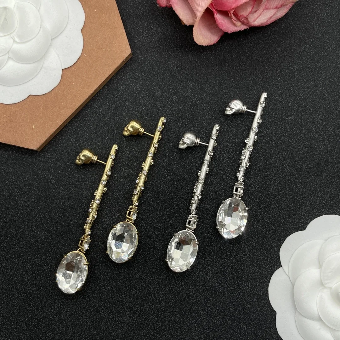 Новые 925 Серебряные циркониевые серьги от производителя Alexander McQueens модные и крутые высококачественные аксессуары для пряных девушек