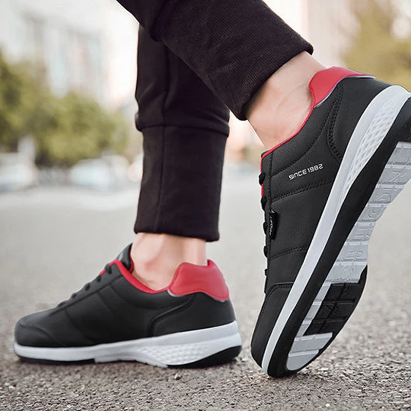 Fashion comfortable custom logo unique leather breathable soft Pu casual sports shoes for men