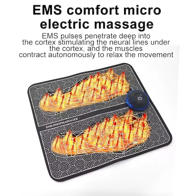 Healthcare Electric Foot Massager Mat EMS Blood Circulation Relaxing Foot Mat for EMS Foot Massager With Remote Control