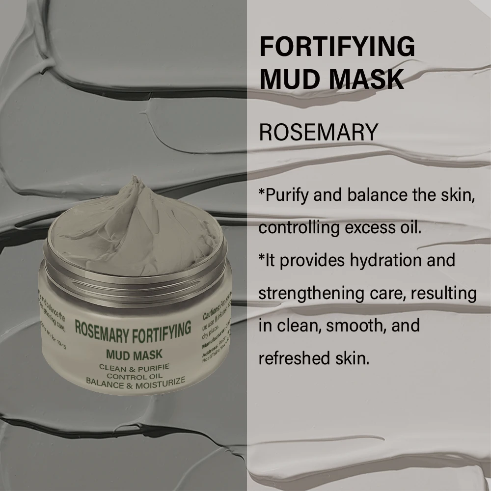 Perfectcate OEM Organic Vegan Facial Skin Care Deep Pore Cleansing Facial Acne Treatment Rosemary Dead Sea Mud Facial Clay Mask