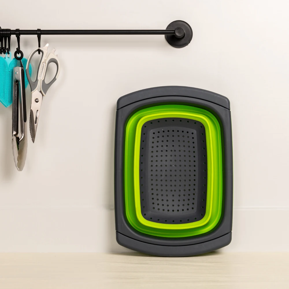 Kitchen Sink Retractable Drain Basket Foldable Multi-function Draining Basket For Vegetable And Fruit