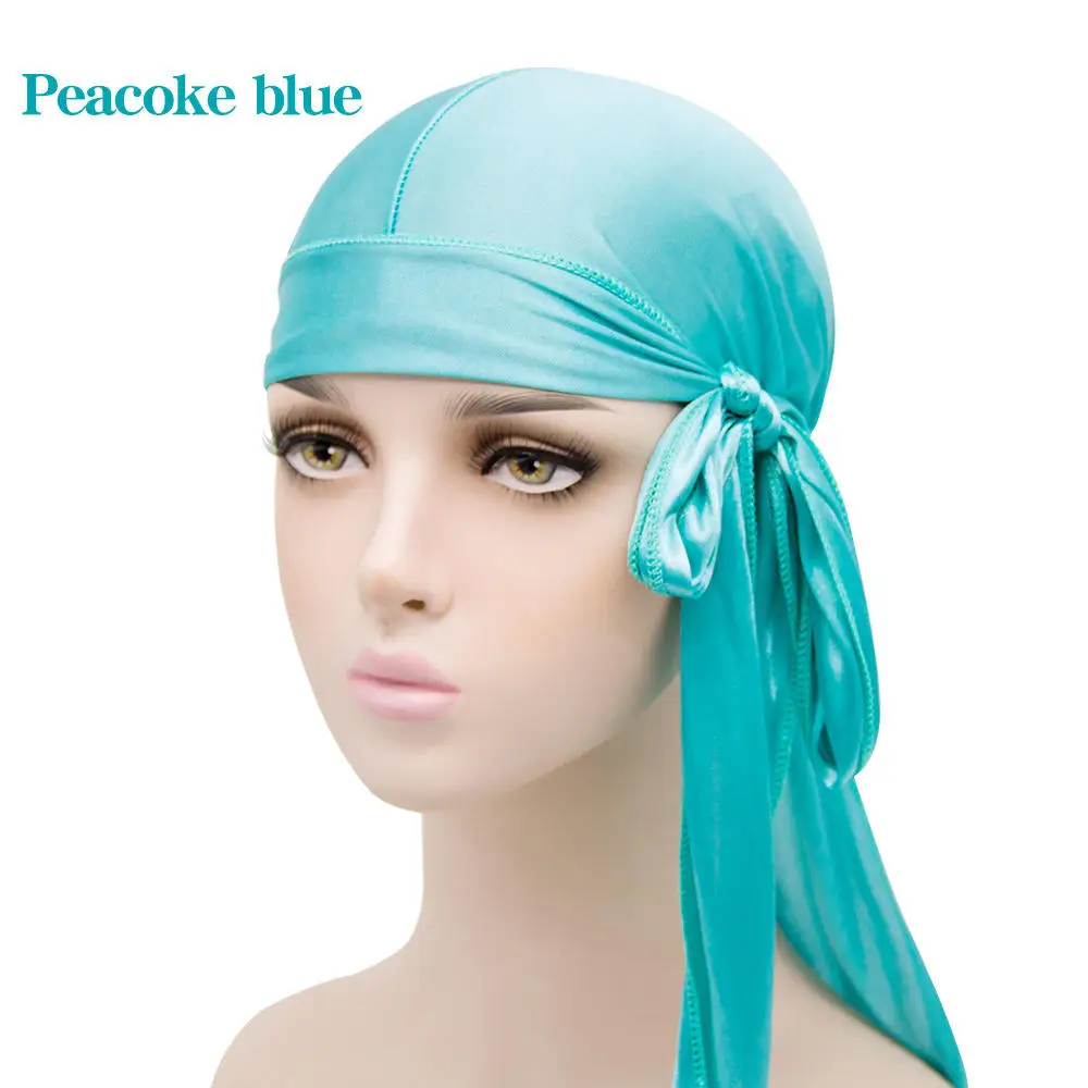 Eastsunshine Wholesale Custom Bonnet Bandana Long Men women Silky Satin Silk Hat Duragesic Durag