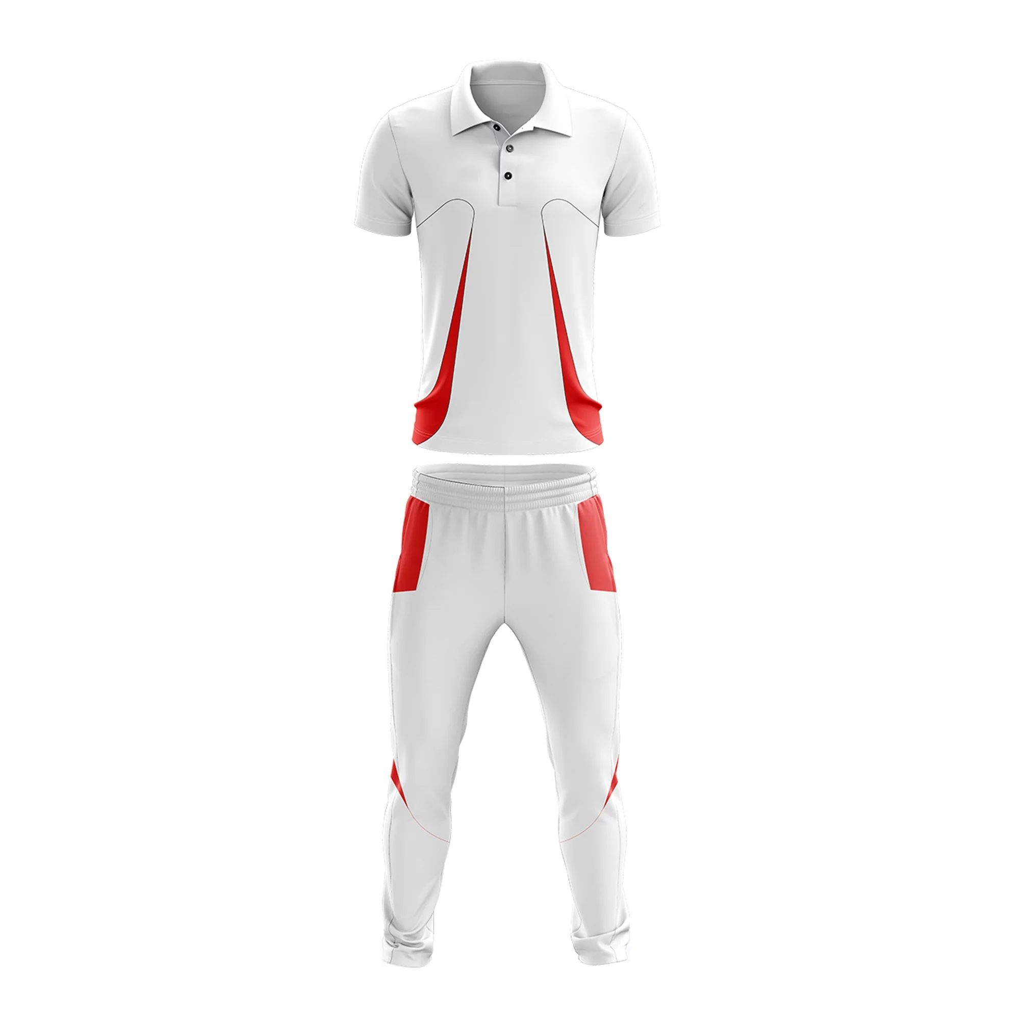 Men Cricket Sports Uniform Trouser Jersey Short Sleeves Shirt for Team Players Dress Set