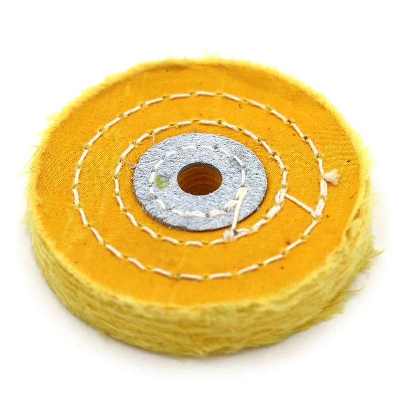 Полировальное колесо, желтая хлопковая ткань для полировки ворса, 3/4/5/6/7/10/12 дюймов, для золота, ювелирных изделий, металла, дерева, полировальные абразивные инструменты