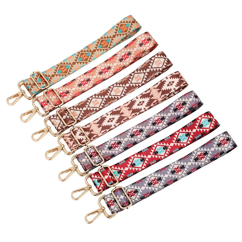 2024 Wholesale colorful printing wide shoulder strap adjustable diagonal purse luxury bags straps accessories