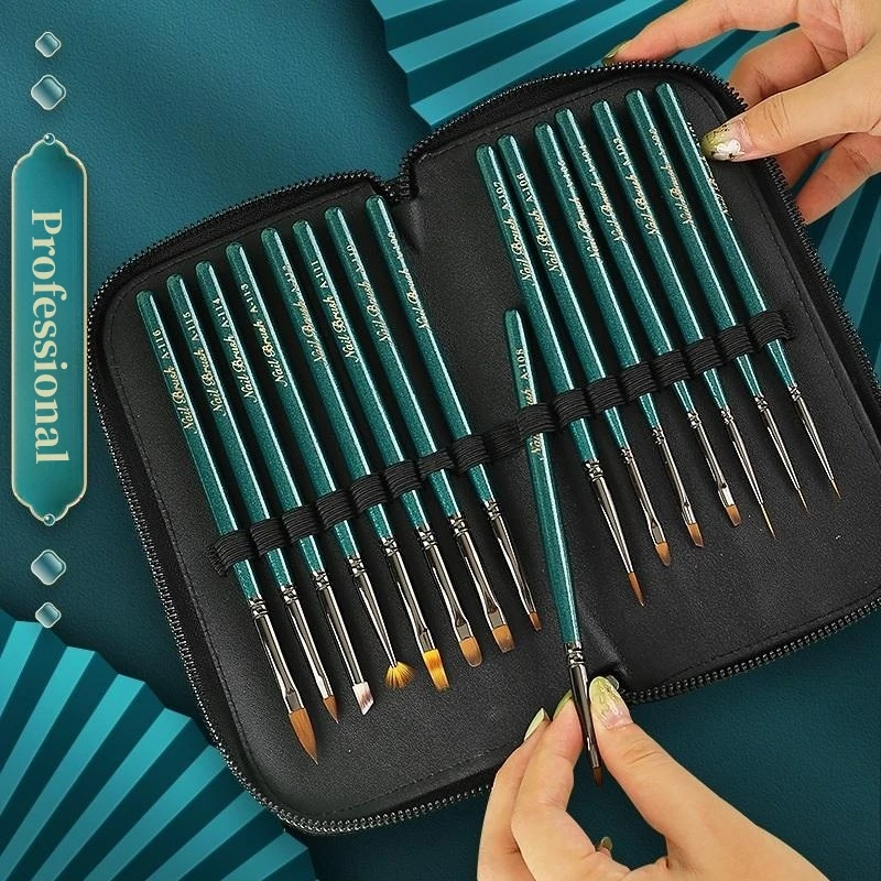 Paul Cezanne Vintage Style Wood Handle Nail Art Detailer Brush Nylon Hair Acrylic Nail Brushes