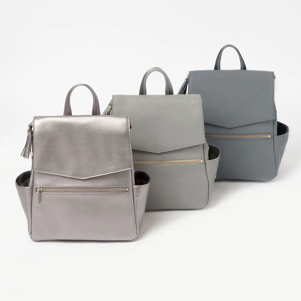 Custom Logo high quality new Vegan Leather Fashion Women Mommy Baby Diaper Nappy Wet Bag Backpack