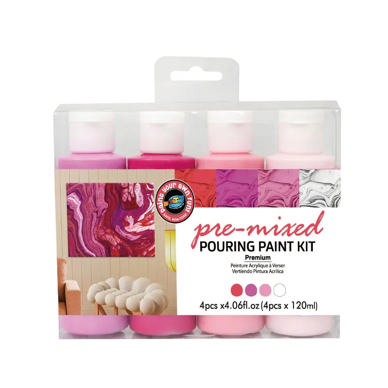 Wholesale Bottled 120ml DIY Pre-mixed Fluid Acrylic Pouring Paint for Canvas