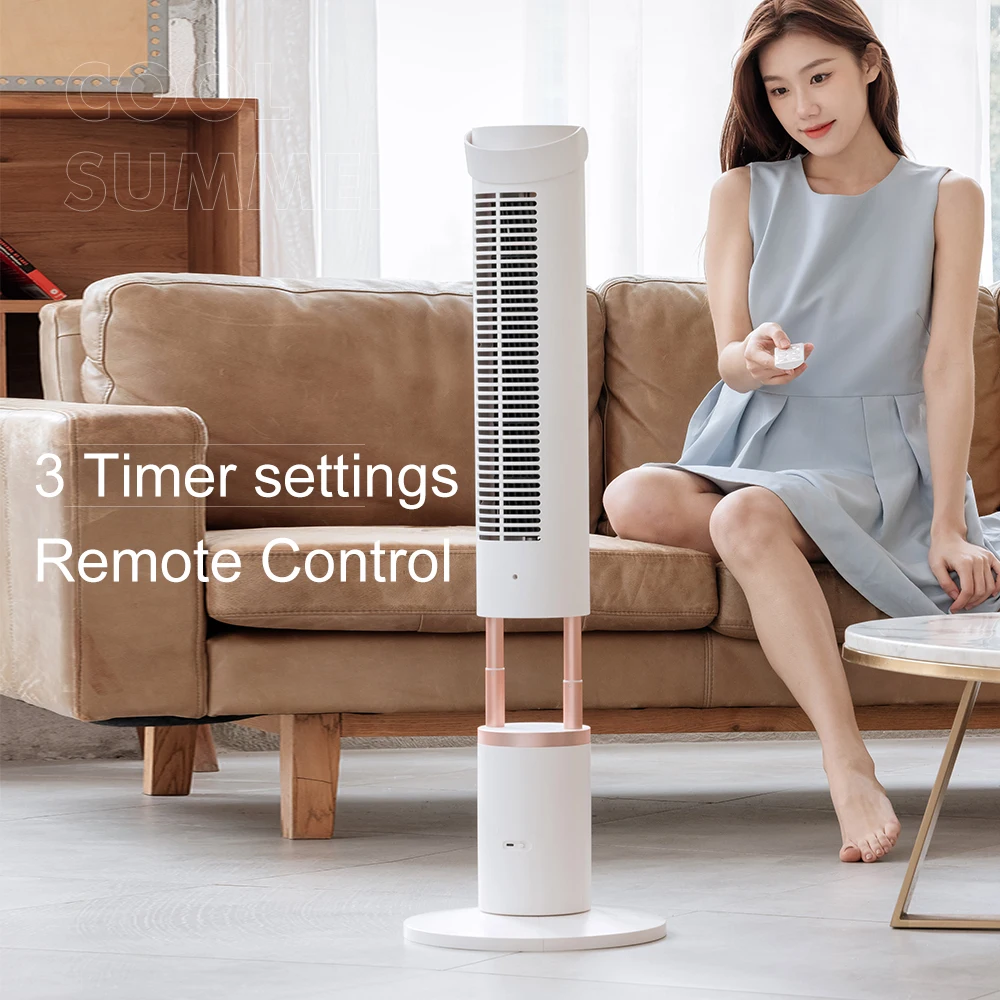 Home Fully Adjustable Wireless  CoolingTower Fan with Remote Control  10000MAh  Rotatable and retractable  Smart Air Cooler