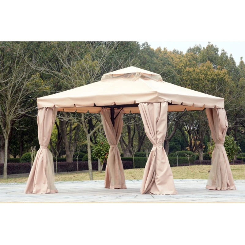 Best Price Customizable Patios Roof Shade and Rain Outdoor Aluminum Pavilion With Mosquito Netting