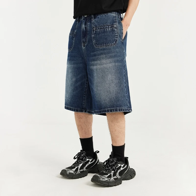 QUICKSHOW Denim Jeans Front Pocket Shorts Men Streetwear Manufacturer Baggy Jorts Jeans Shorts