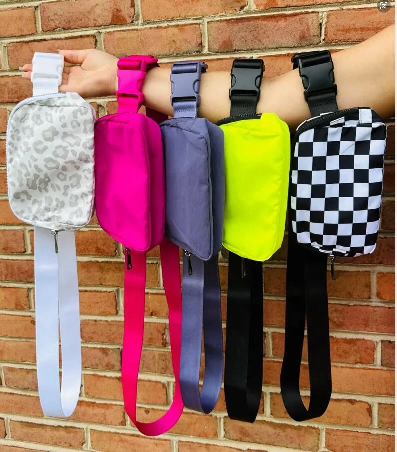 50 Colors Nylon Everywhere Chest Bum Bag Sports Travel Waterproof Fanny Pack Crossbody Belt Bag for Women