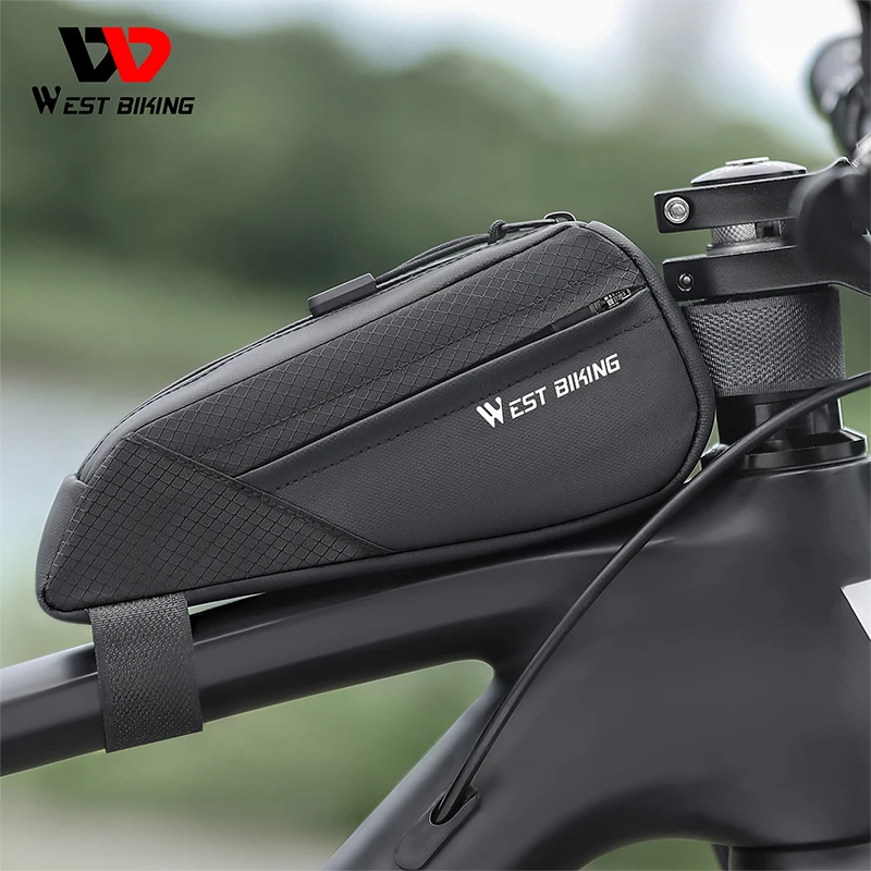 WEST BIKING Bicycle Front Tube Bag Tool Kit Bicycle Bag Waterproof Cconvenient Travel Storage Sports Bike Tube Frame Bag