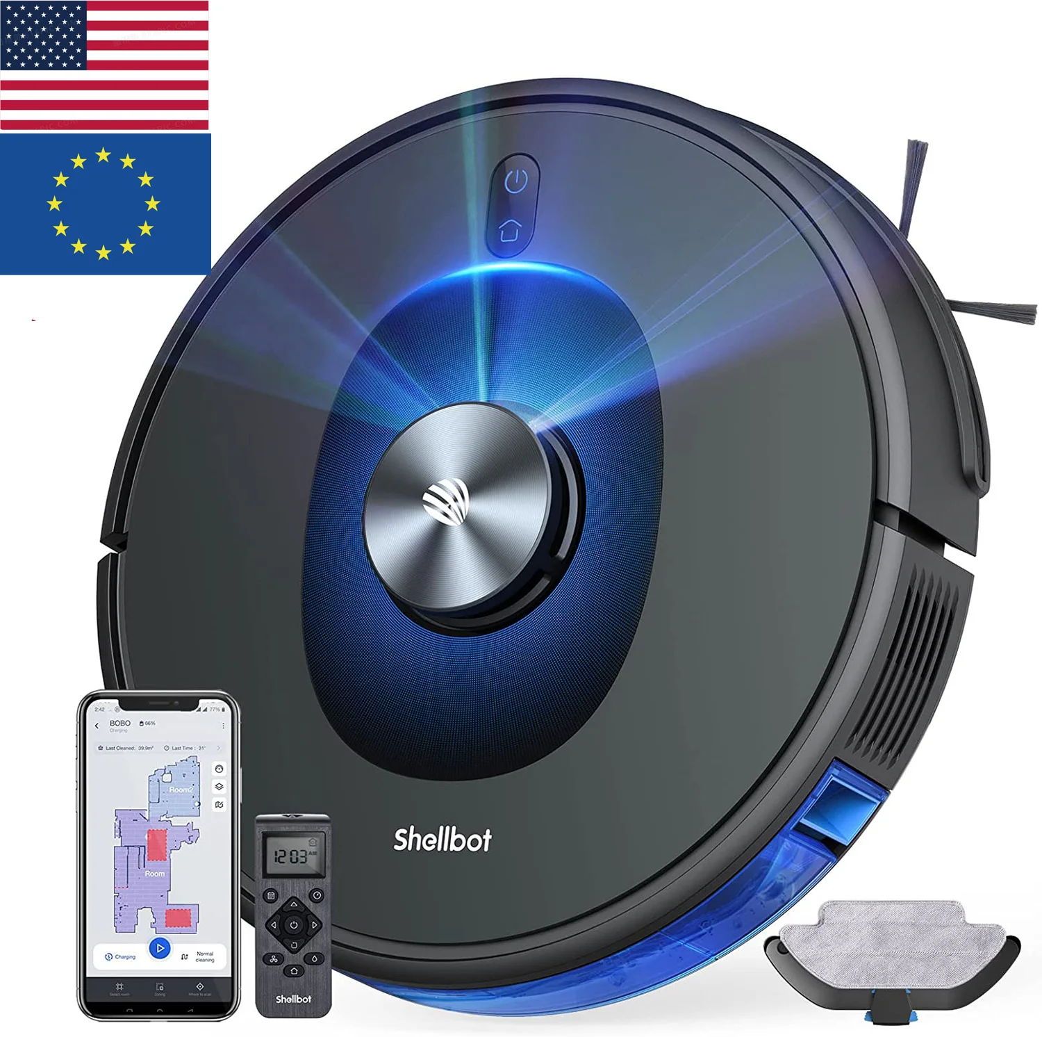 SL60 Cleaning Appliances Spin Mop Eu Wearhouse Vacuum Robot Cleaner For Pet