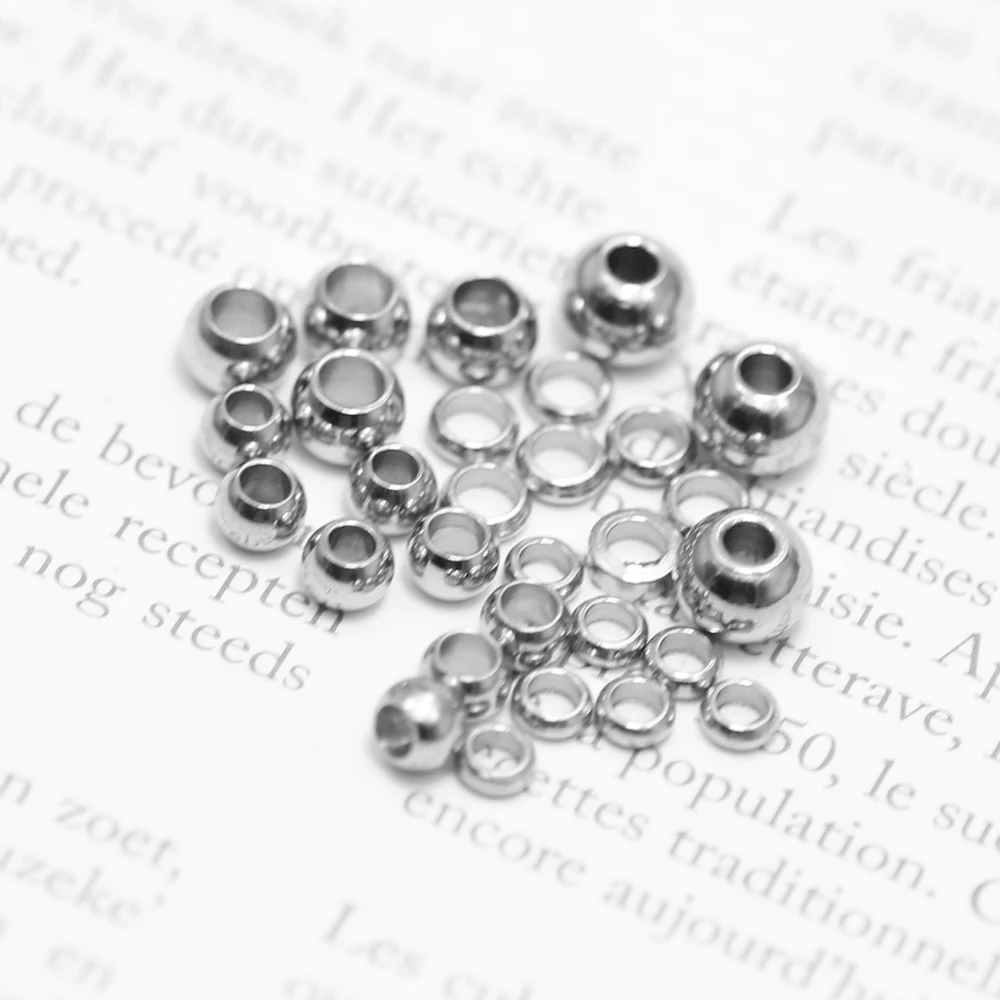 2024 Metals Wholesale Custom Stainless Steel Metal Round Loose Spacer Beads For Jewelry Necklace Bracelet Making
