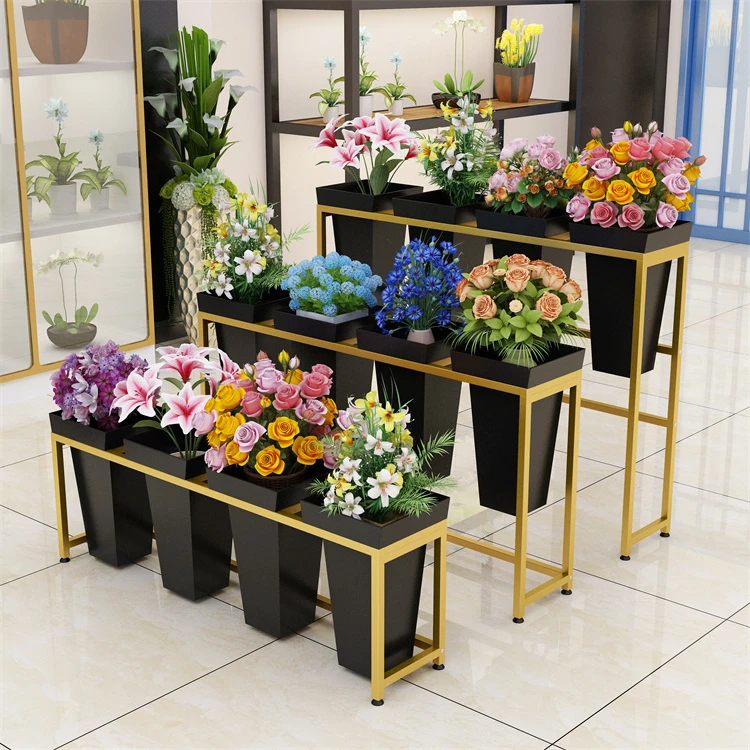 Hot Sale Commercial Wedding Outdoor Flower Stand Single Row Flower Bucket Display Stand Flower Shop Flower Stand